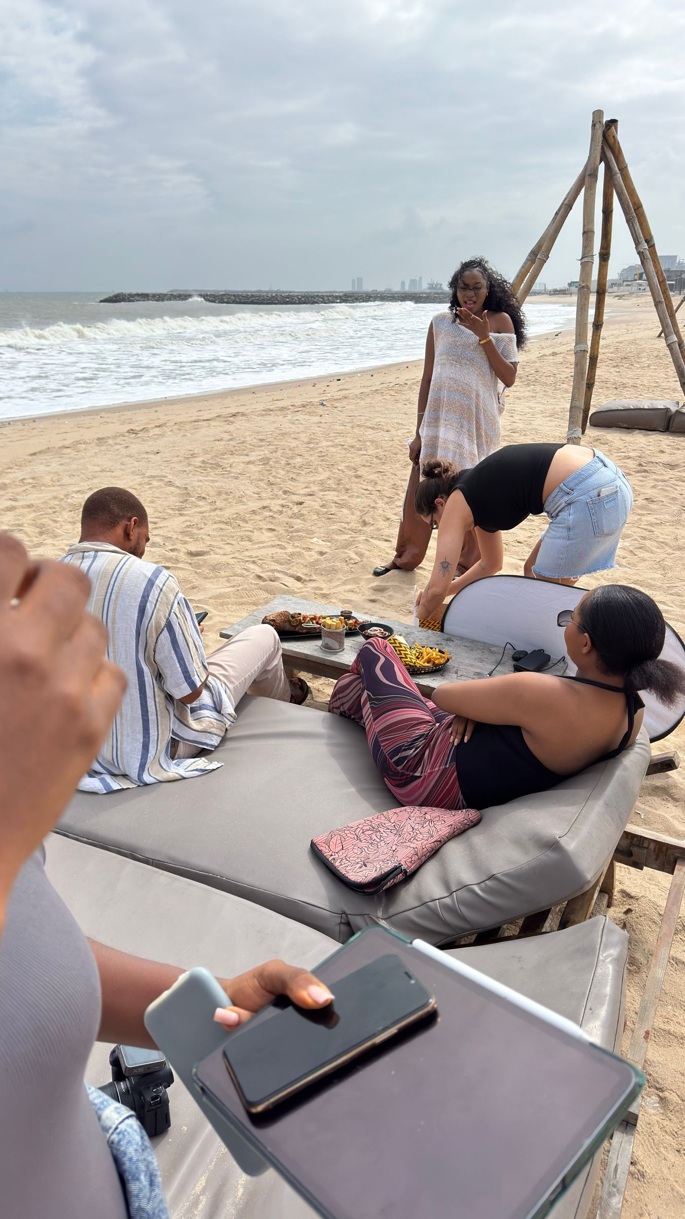 Behind the scenes shot from Onzgo's SOL Beach campaign, photography by Efem Studios