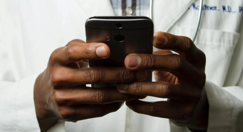 doctor using smartphone