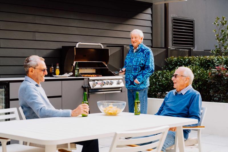 Residents enjoying a BBQ