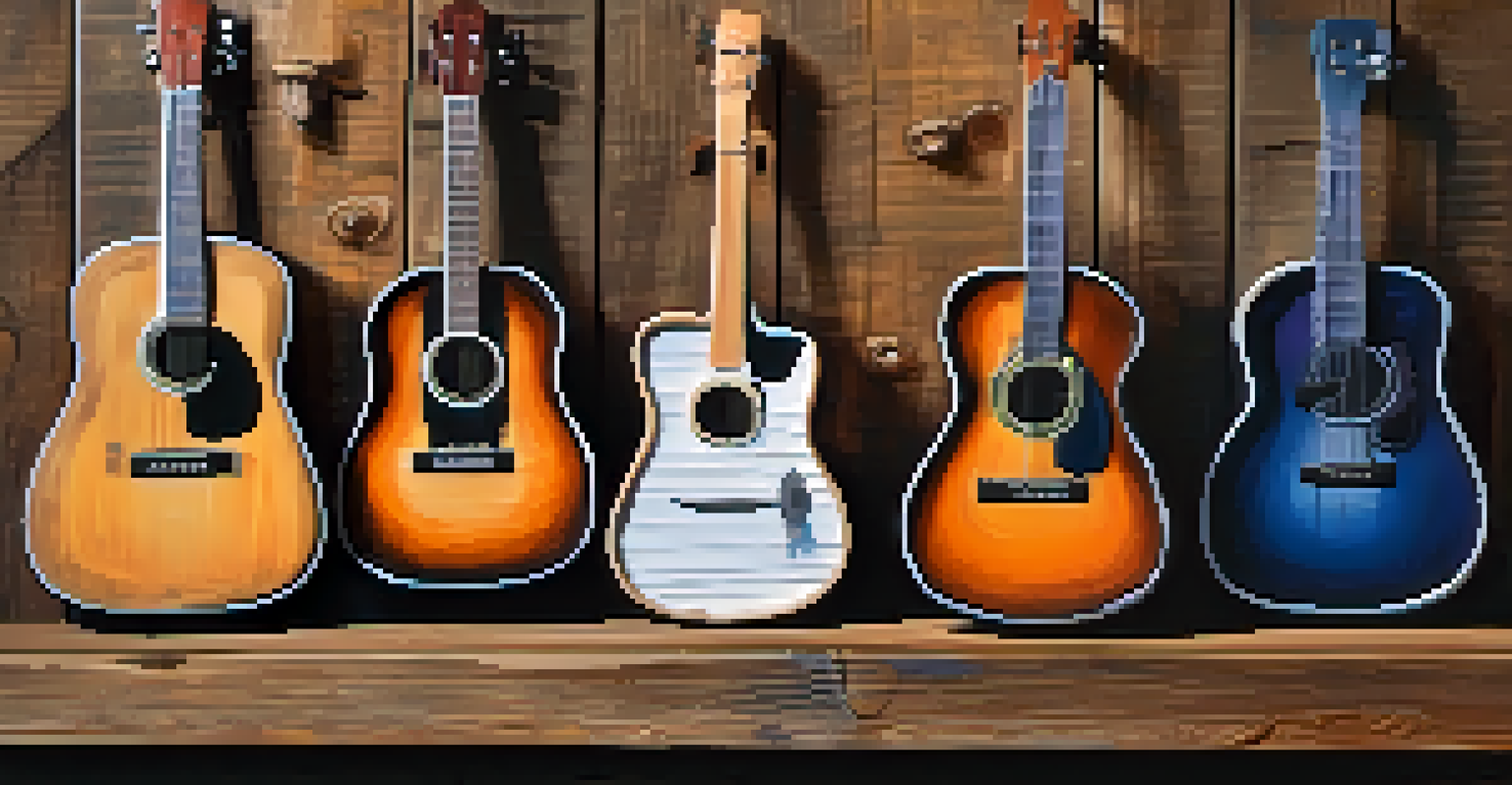 Musical instruments made from recycled materials, including a guitar from reclaimed wood and drums from discarded plastic, displayed against a rustic backdrop.