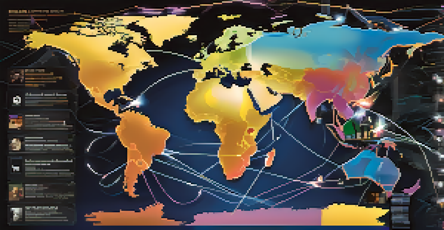 A world map showing the global reach of live streaming concerts, with icons for musicians and fans connected by glowing lines.