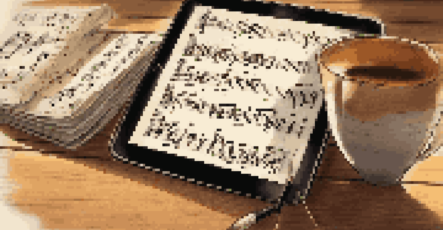 A close-up of a tablet showing digital sheet music with annotations, surrounded by music tools and warm lighting.