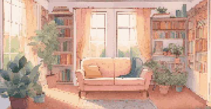 A cozy therapy room with soft lighting, a couch, and a record player in the corner, creating a peaceful atmosphere.