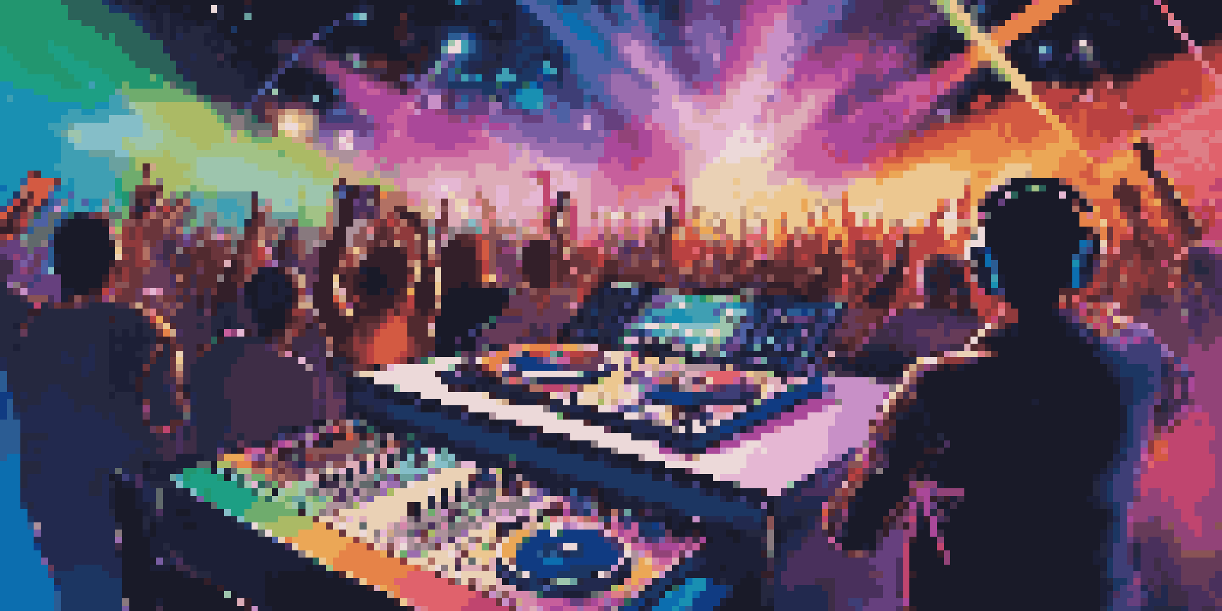 A DJ performing with a digital controller and mixing board, illuminated by colorful LED lights, with a crowd enjoying the music.