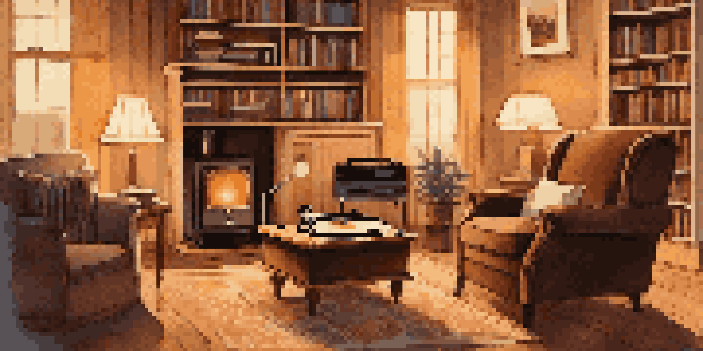 A vintage vinyl record player in a cozy living room, with warm lighting and plush armchairs, creating a nostalgic atmosphere.