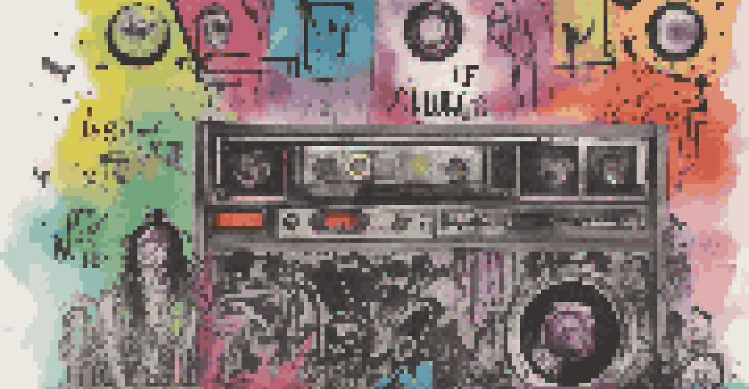 A creative DIY punk rock album cover design with bold typography, abstract illustrations, and vibrant colors, embodying the punk spirit.