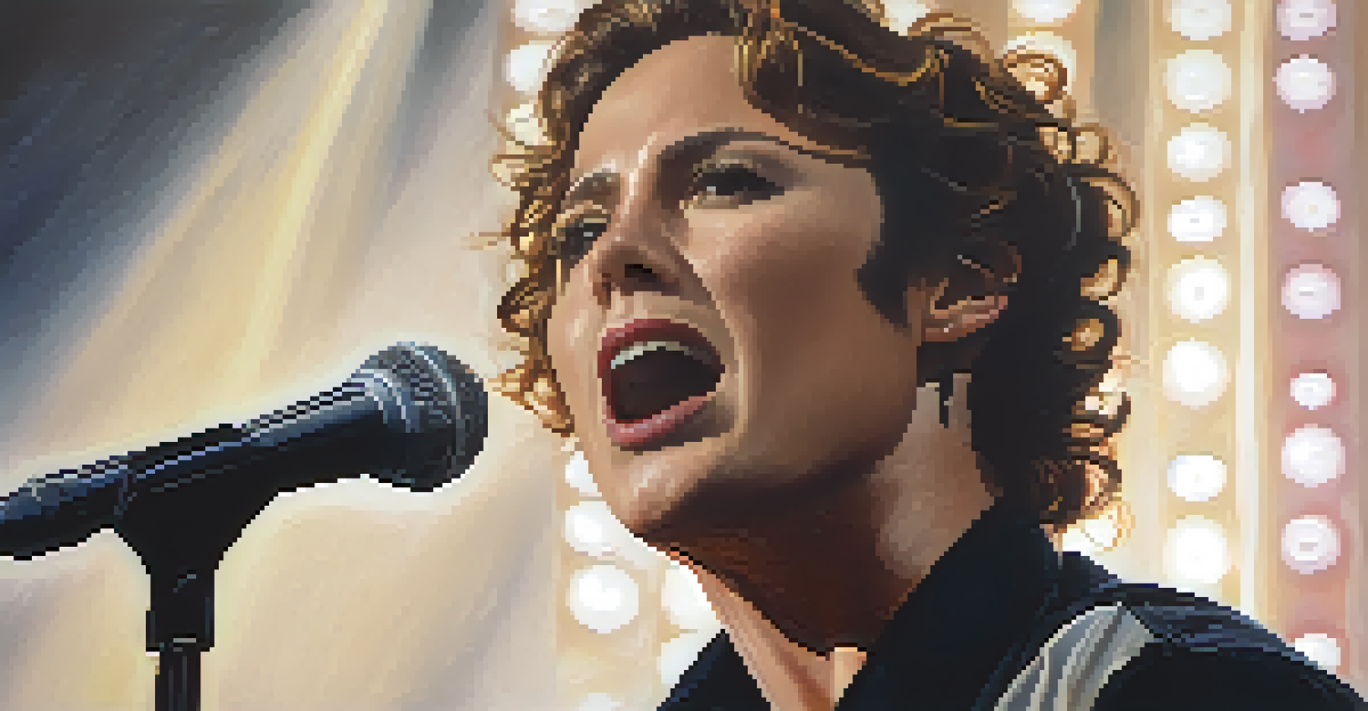 A performer on stage delivering a monologue, with intense facial expressions and dramatic lighting enhancing the moment.