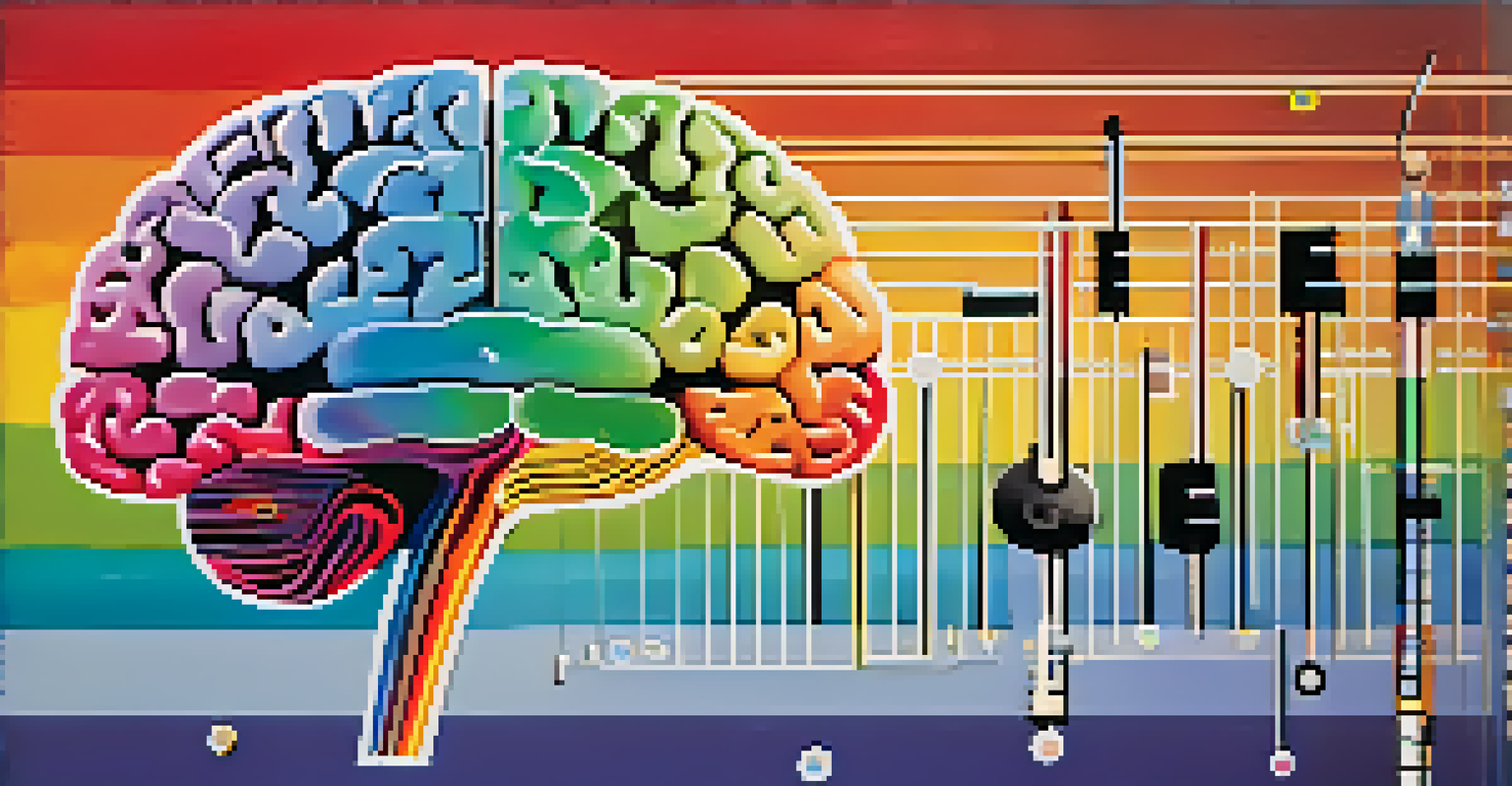 An artistic depiction of a brain highlighting areas for language and music processing, showcasing their interconnectedness.