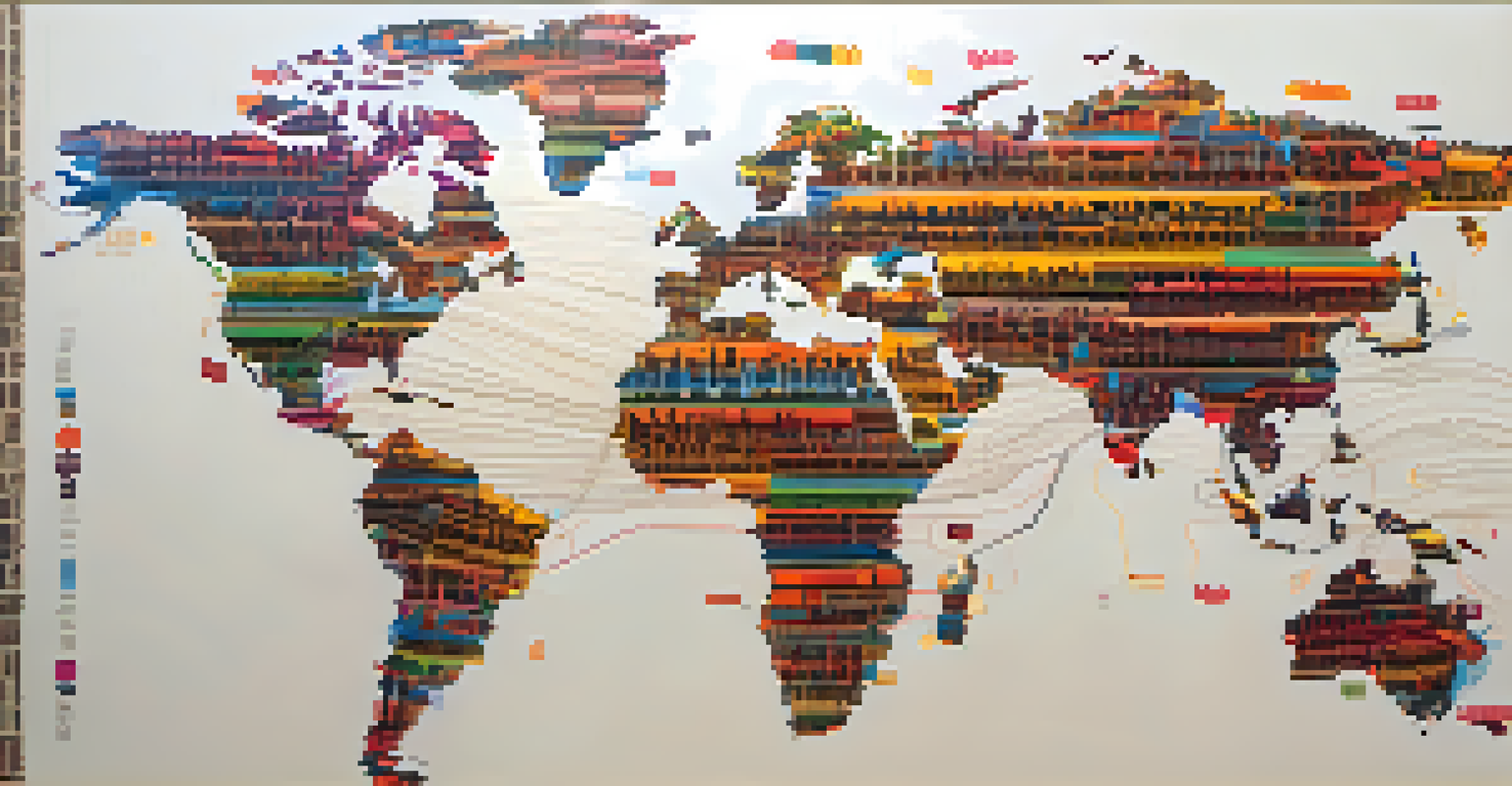 A world map made of musical notes illustrating global music distribution and interconnectedness.