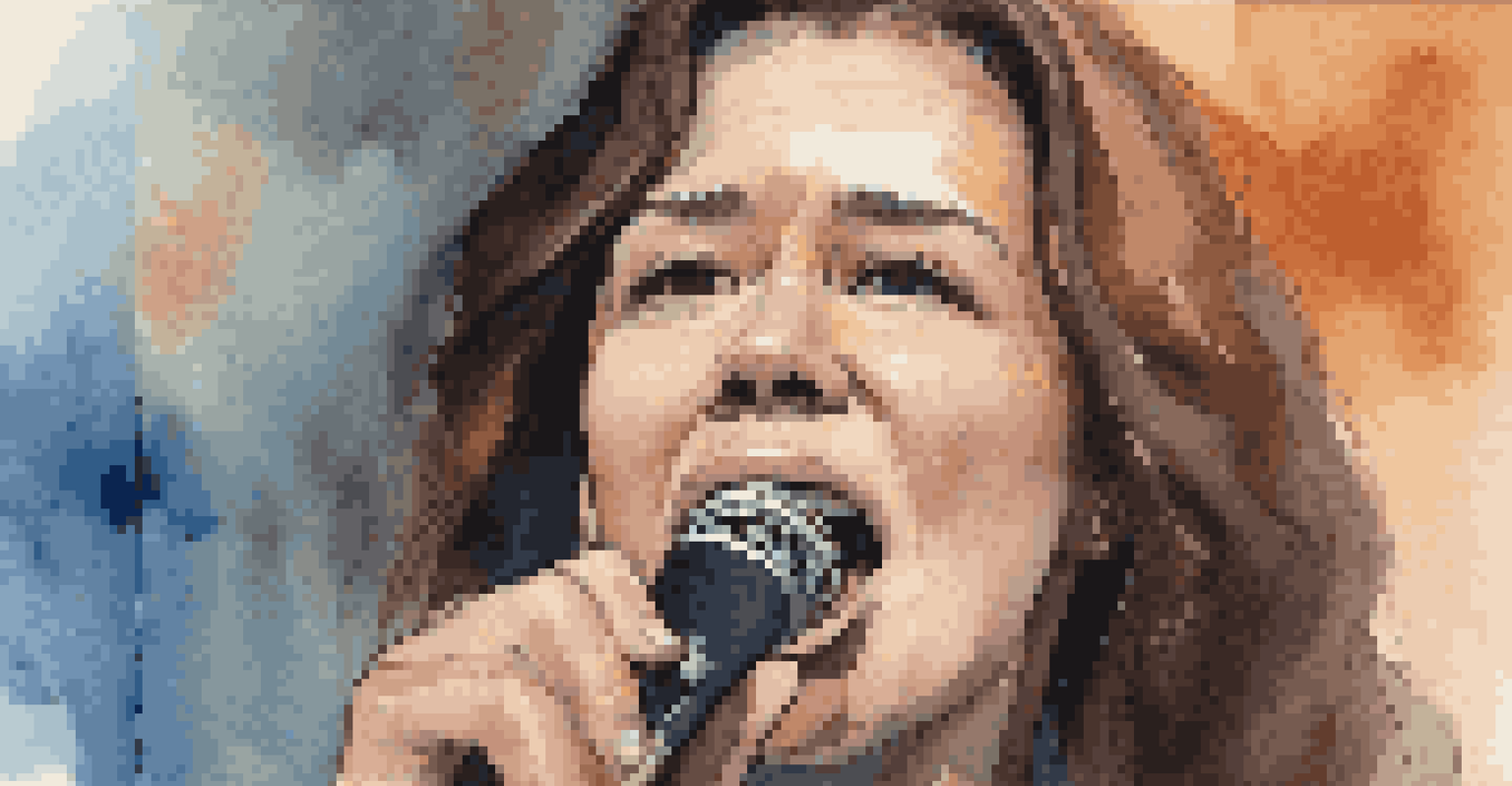 Close-up of a passionate a cappella singer performing with emotional intensity.