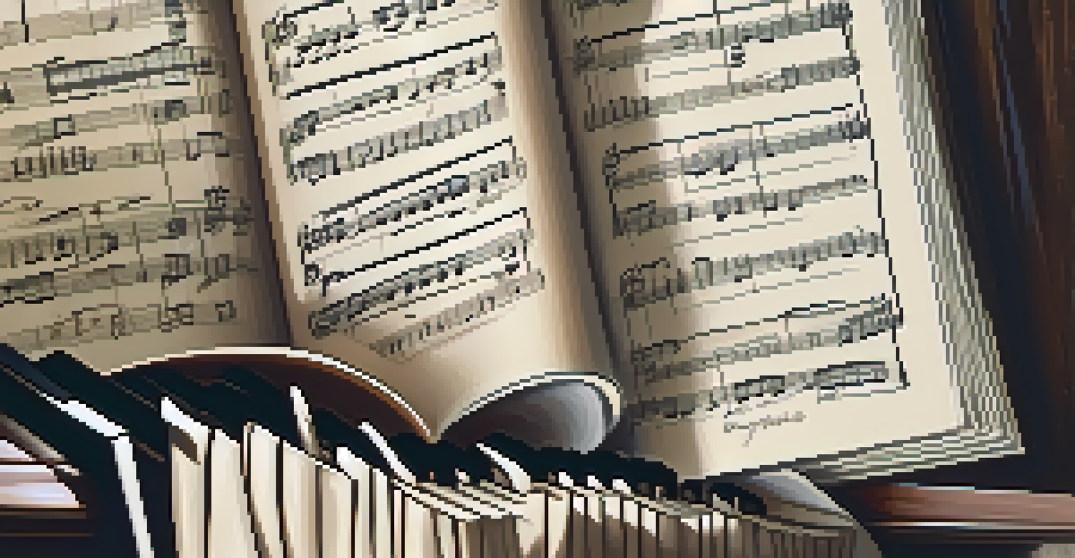 Close-up of hands playing a piano with sheet music in front, emphasizing the act of musical creation.