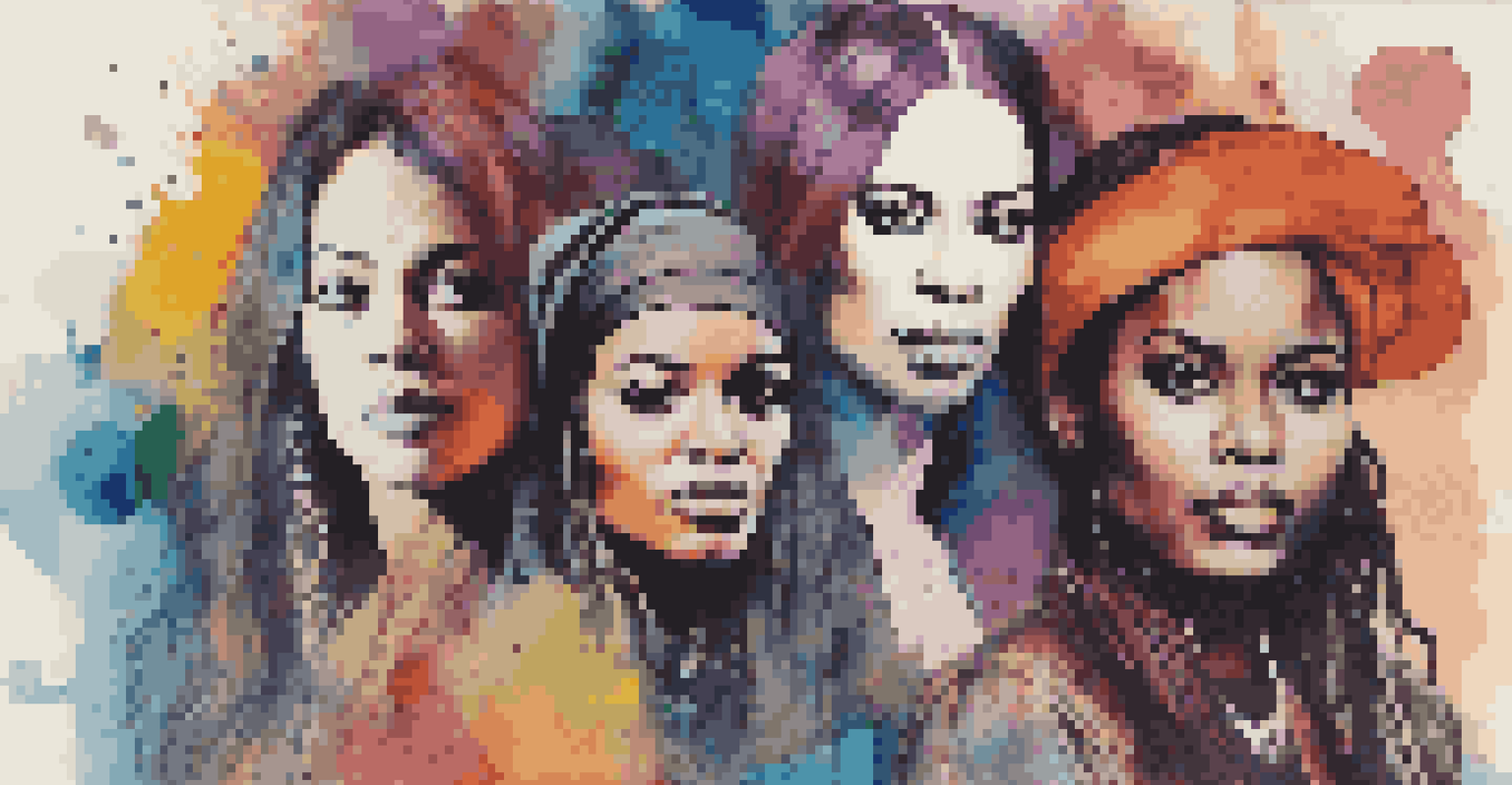 A collage of iconic female musicians from the alternative music scene, showcasing diversity and creativity.