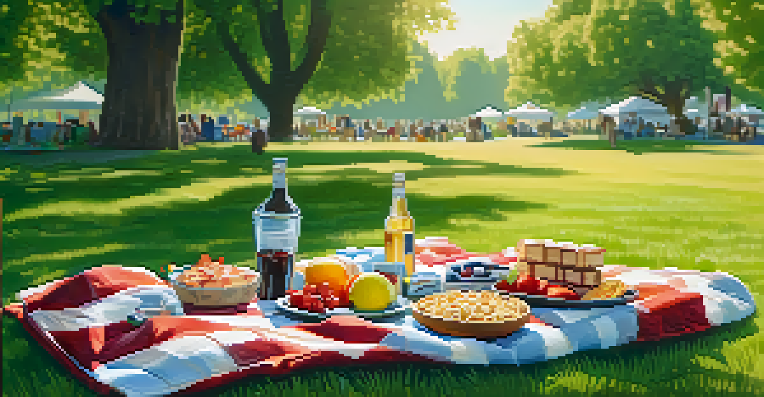 A picnic in the park with friends, snacks, and a portable speaker.