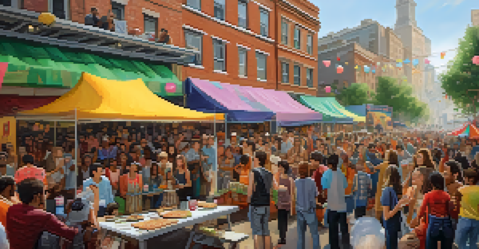 A vibrant street DIY concert with musicians and enthusiastic fans enjoying the lively atmosphere.