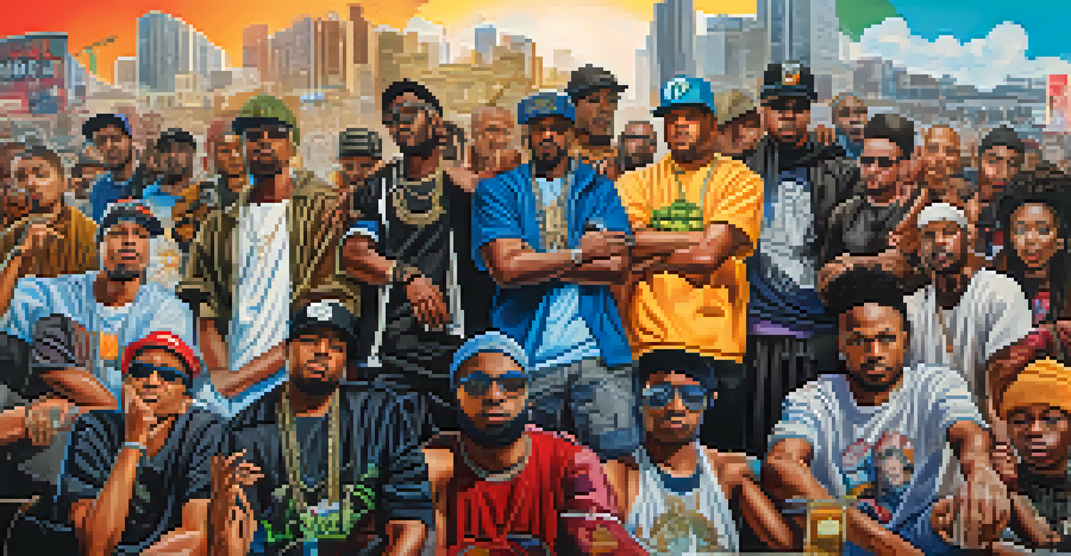 A montage of global hip-hop artists representing diverse cultures and themes of activism.