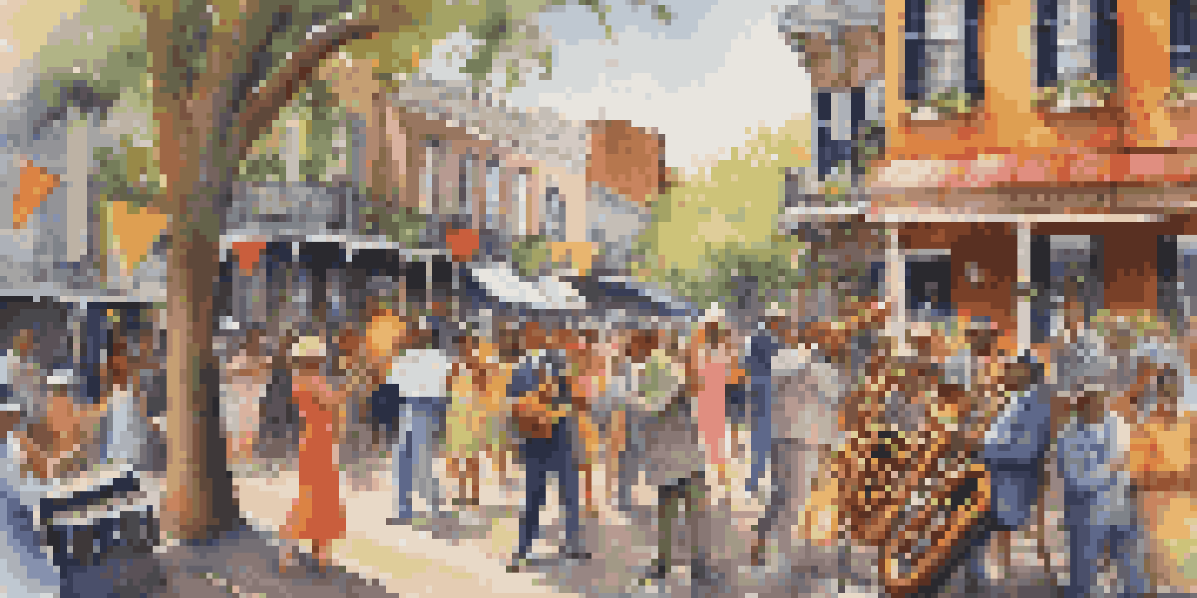 A lively jazz band performing outdoors in New Orleans, with colorful decorations and enthusiastic spectators enjoying the music.