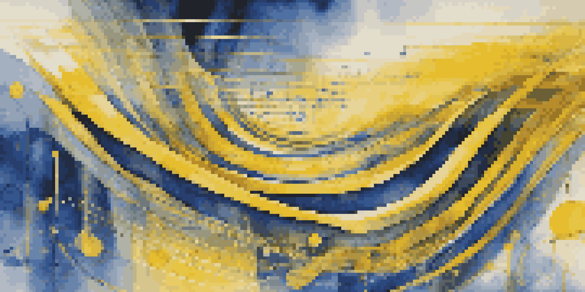 An abstract image of sound waves and rhythmic patterns with dynamic colors representing energy in electronic music.