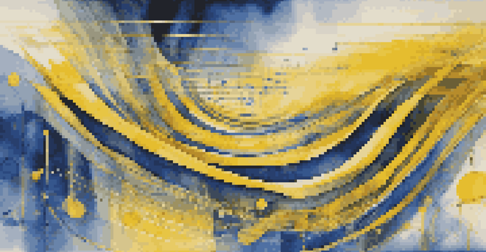 An abstract image of sound waves and rhythmic patterns with dynamic colors representing energy in electronic music.