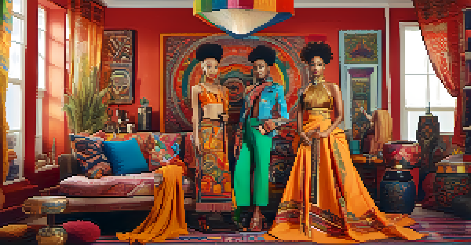 A stylish performer in a culturally rich setting, blending traditional textiles and modern accessories, showcasing fashion diversity.