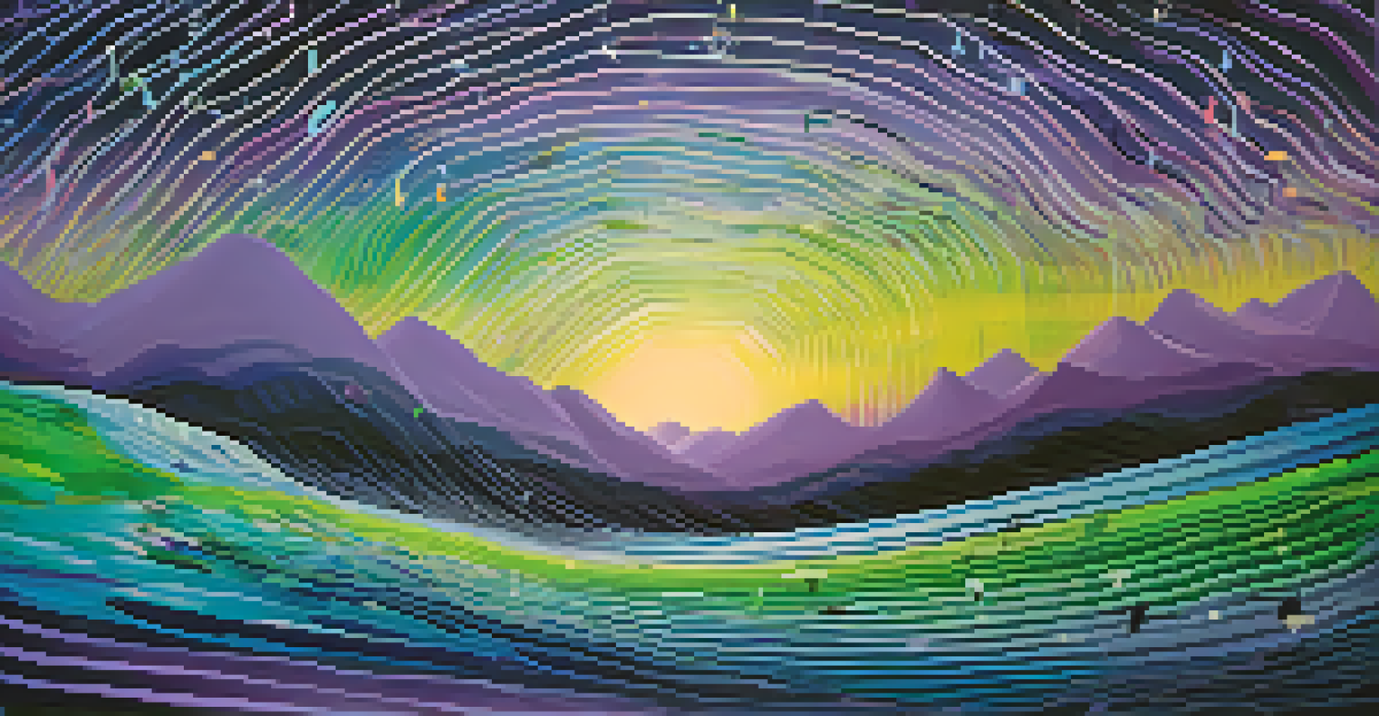 An abstract visualization of sound waves representing the emotional impact of film music with vibrant colors.