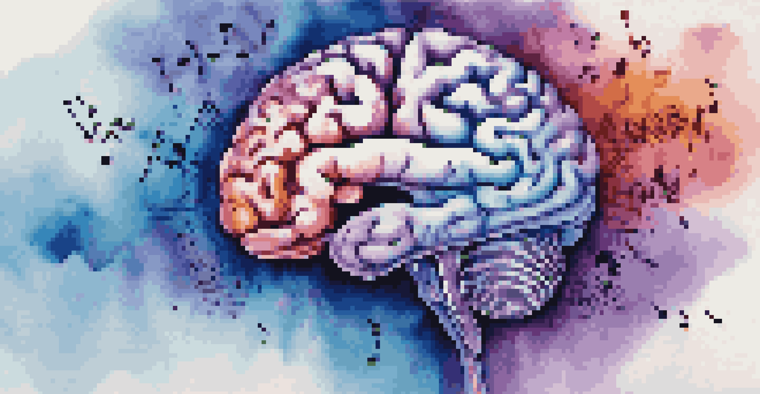 A colorful artistic representation of a brain with musical notes flowing through it, symbolizing music's impact on emotions.