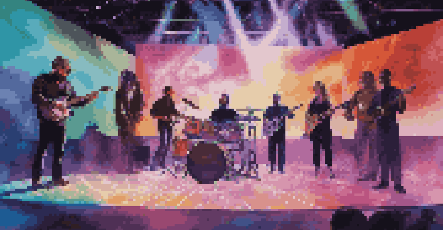 A futuristic performance featuring holographic musicians and advanced lighting technology.