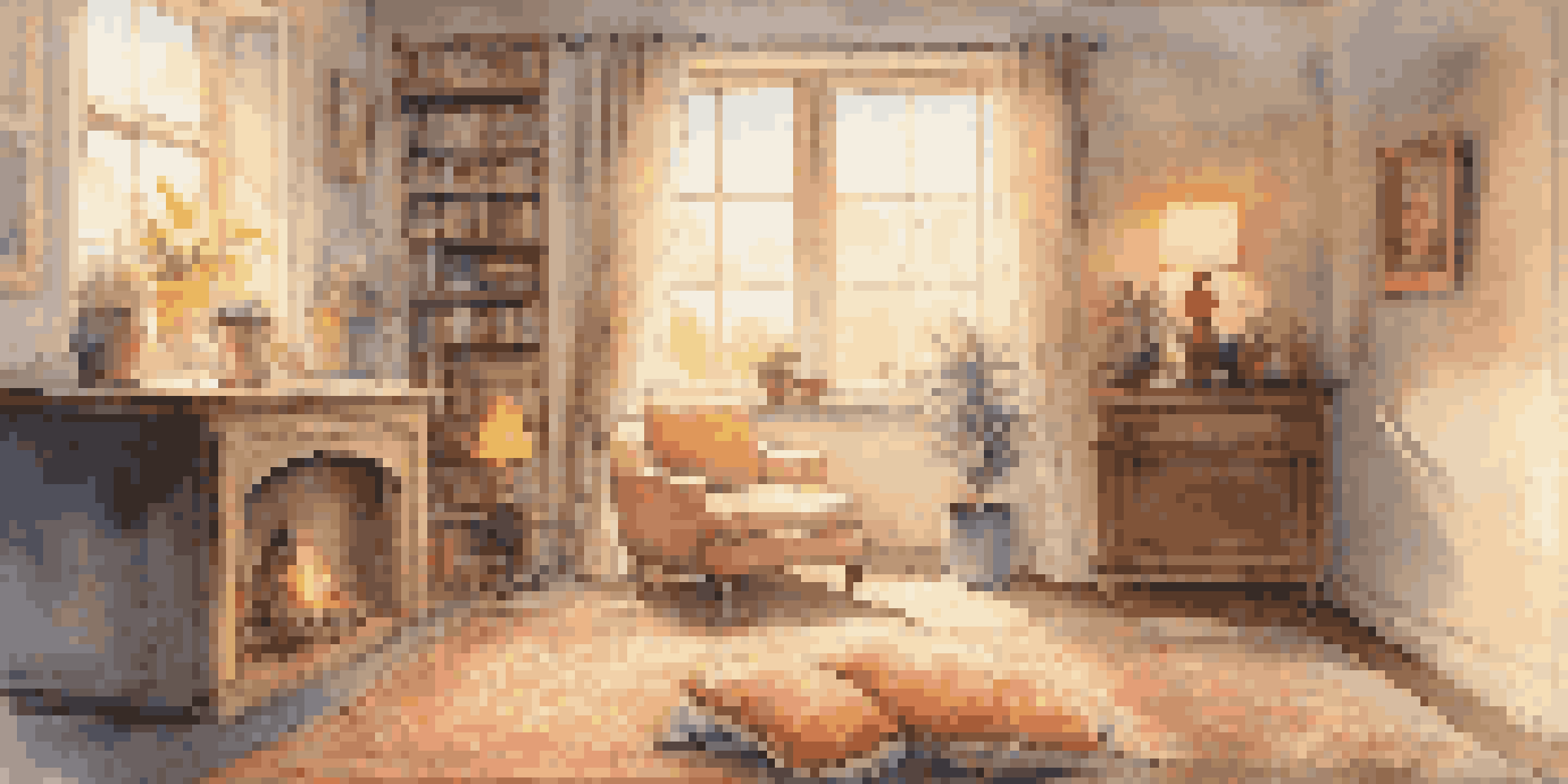 A person sitting cross-legged on a rug in a cozy room, listening to music with headphones, surrounded by musical notes and soft ambient lighting.