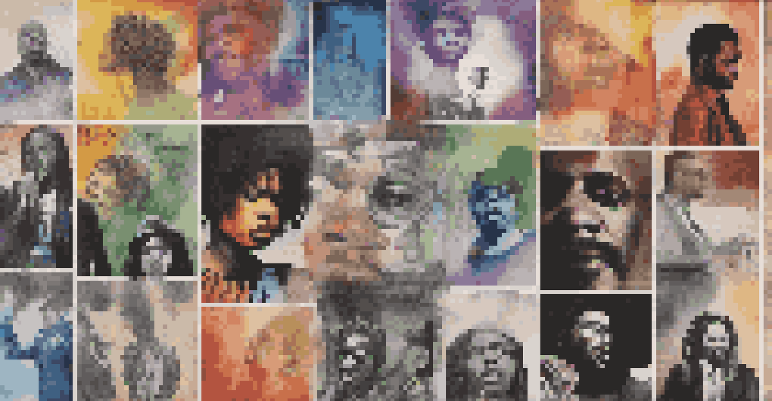 A collage of famous protest music album covers, showcasing themes of social justice and unity, with a textured background.
