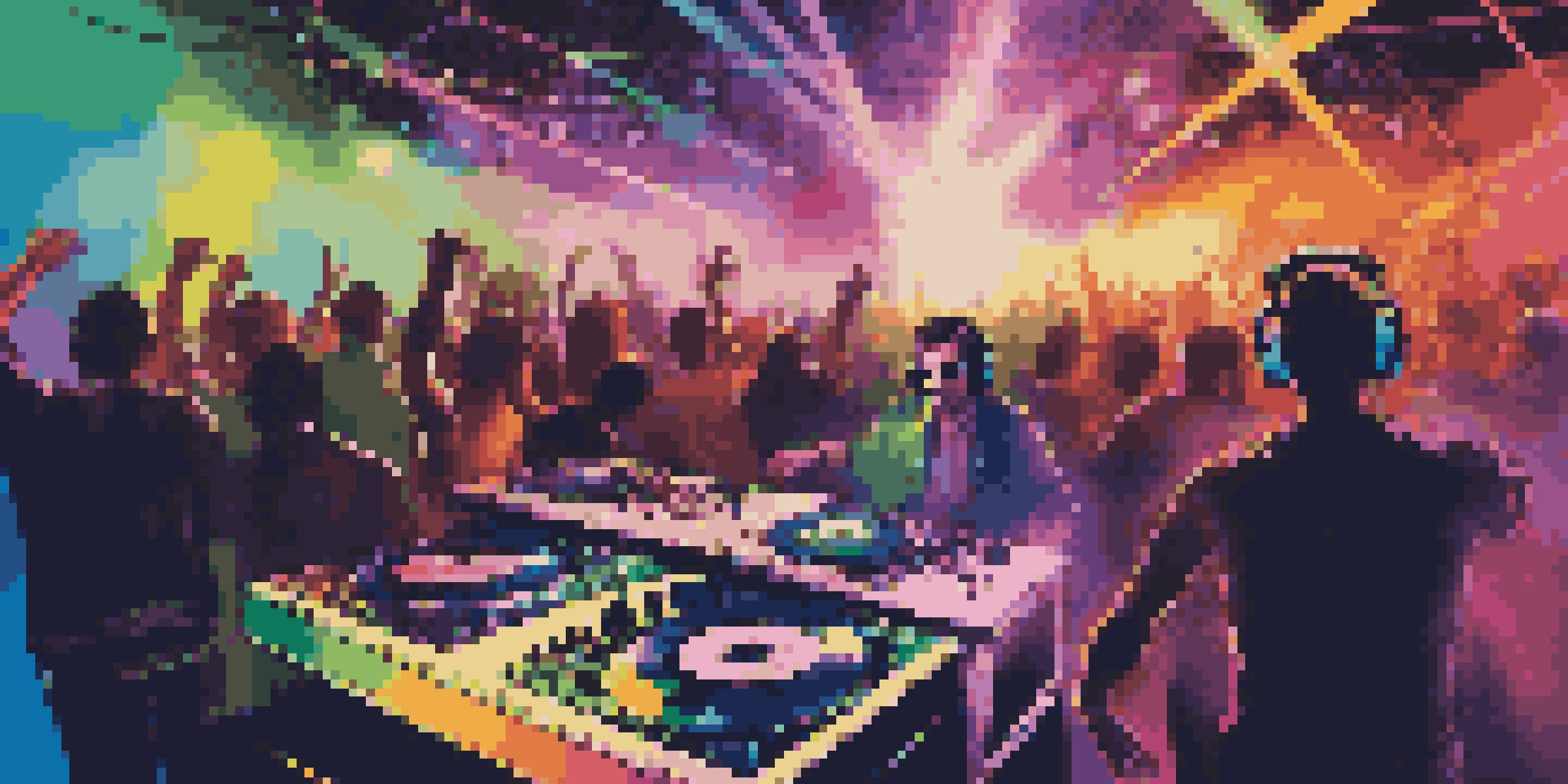 A DJ in a nightclub, mixing music with colorful lights and a lively crowd around.