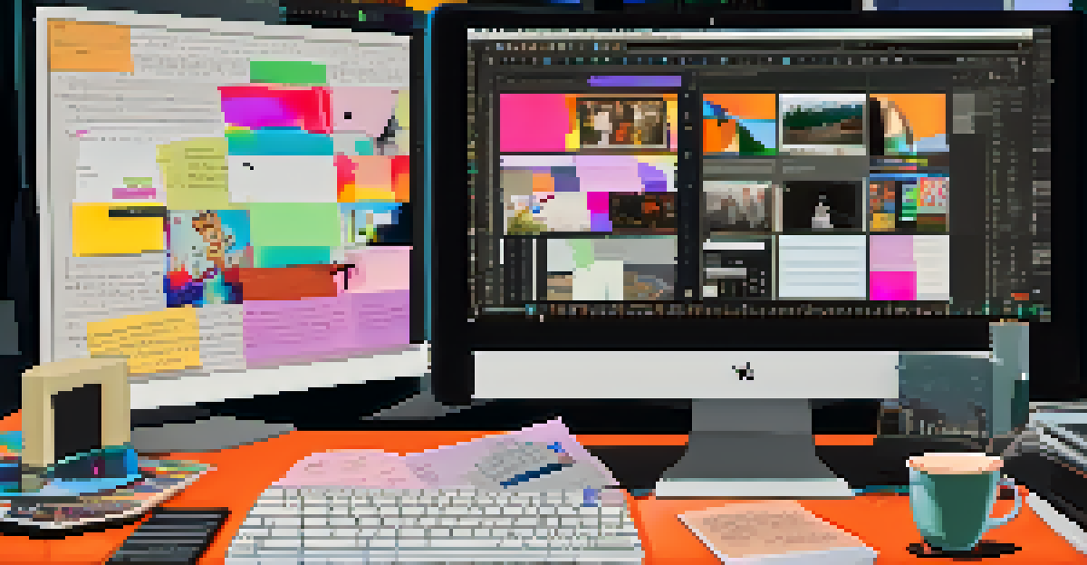 A close-up of a computer screen showing a collaborative editing session for a music video, with colorful clips and notes.