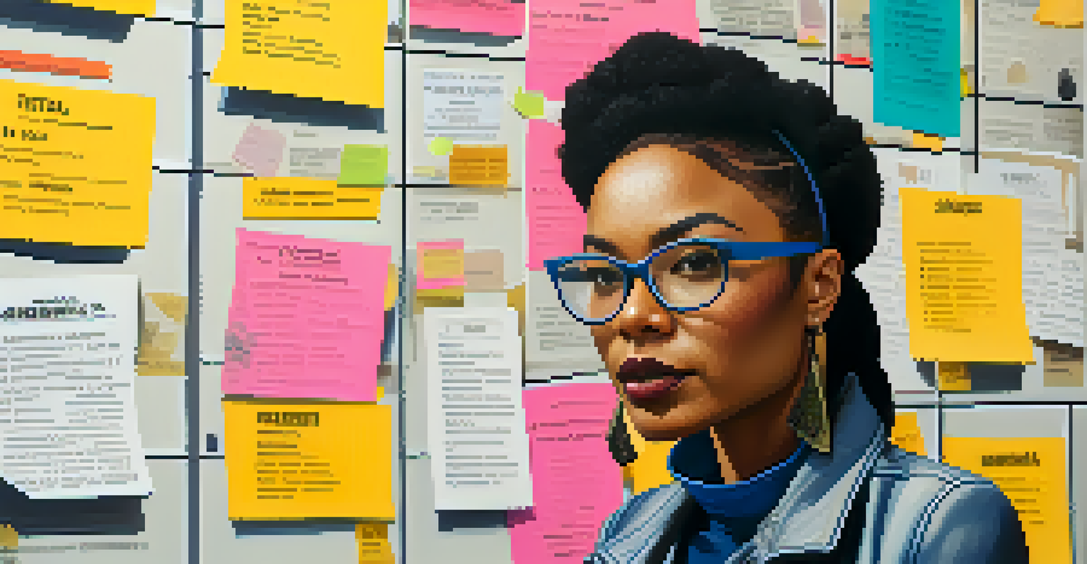 A female festival curator reviewing artist line-ups on a tablet amidst festival planning materials.