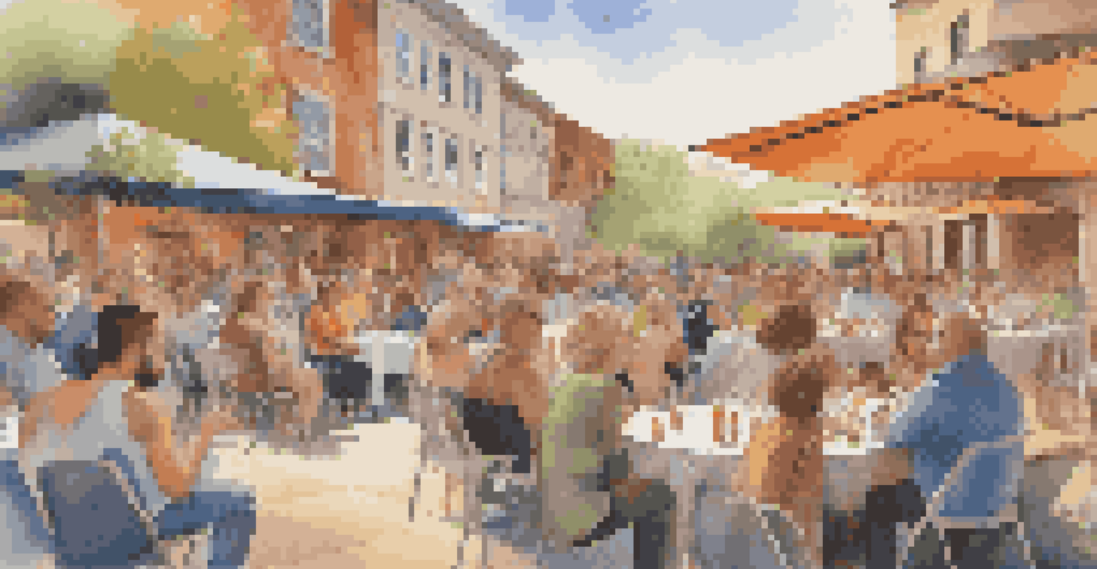 Attendees engaging and discussing artwork at a live painting event in a vibrant setting.