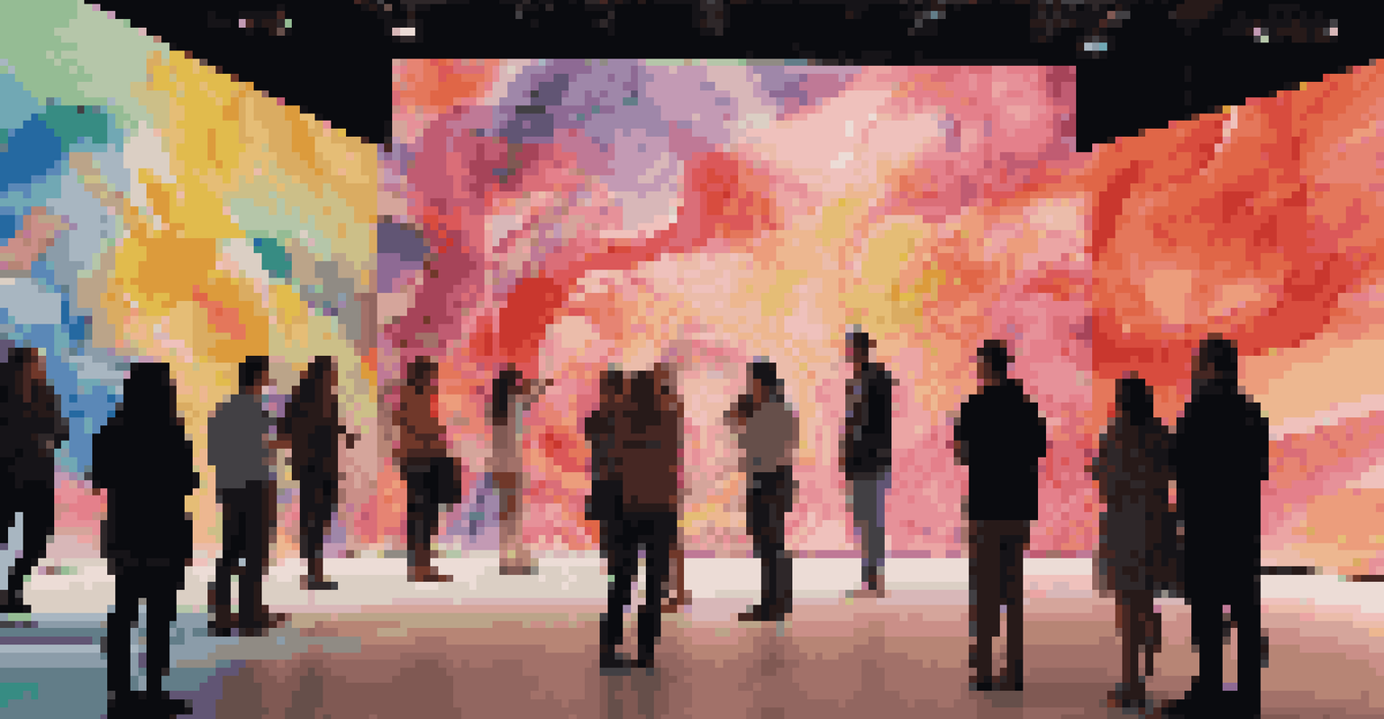 A dynamic art installation with vibrant colors and synchronized sounds, creating an immersive experience for the audience.