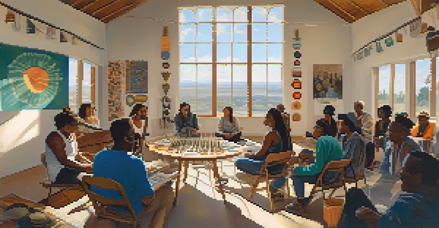 An intimate workshop at a music festival discussing cultural representation, with diverse attendees engaged in conversation.