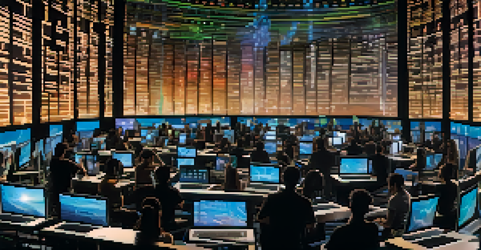 Musicians from different parts of the world connecting virtually through their laptops, collaborating on music.