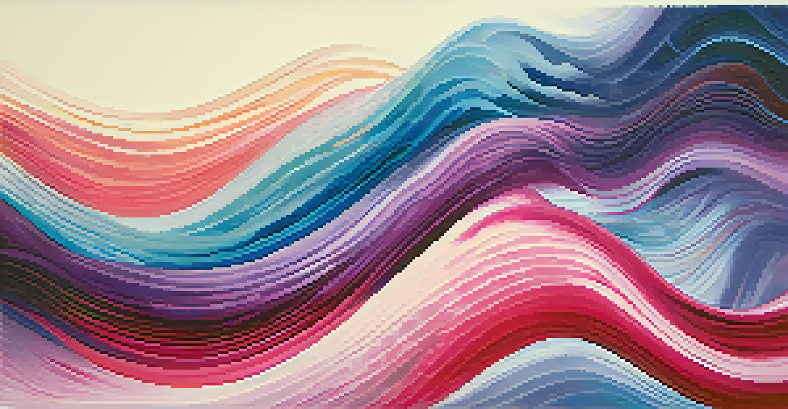 An abstract illustration of colorful sound waves swirling in the air, representing audio effects.