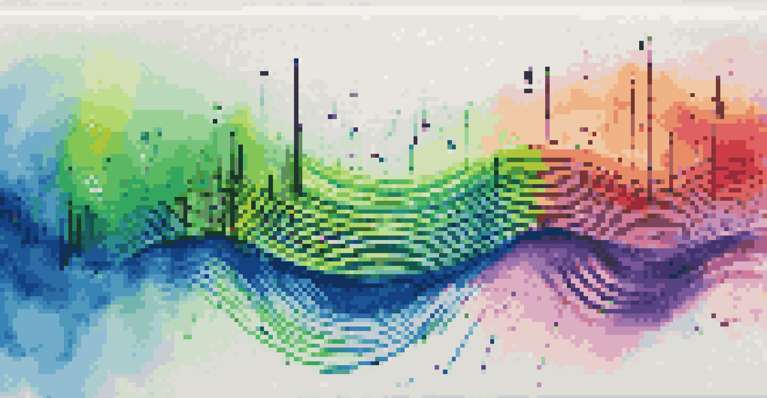 Abstract sound waves radiating from a smartphone, with colorful interactions symbolizing the relationship between sound design and brand identity.