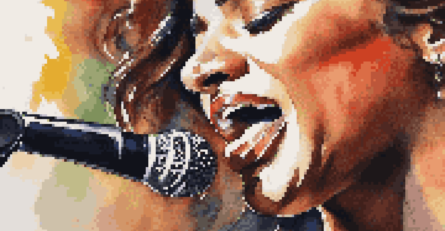 A close-up of a singer's mouth while performing, showing the emotion and movement in their expression.