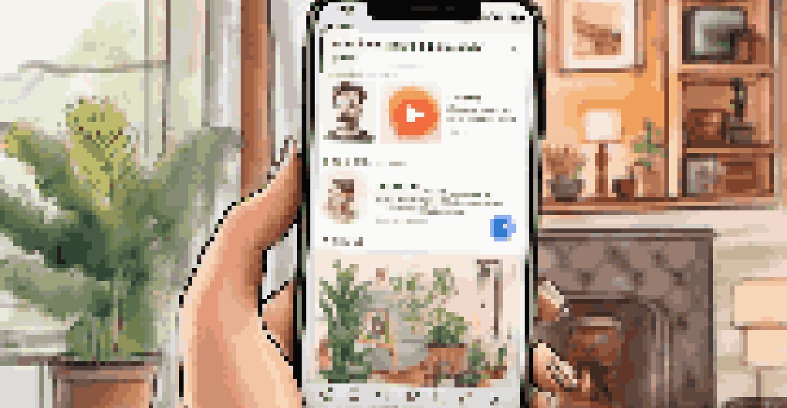A close-up of a smartphone with music artist's social media content, showcasing fan engagement in a cozy setting.