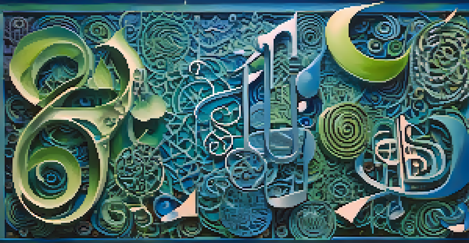 An abstract image featuring social media icons intertwined with musical notes and cultural symbols against a gradient background.