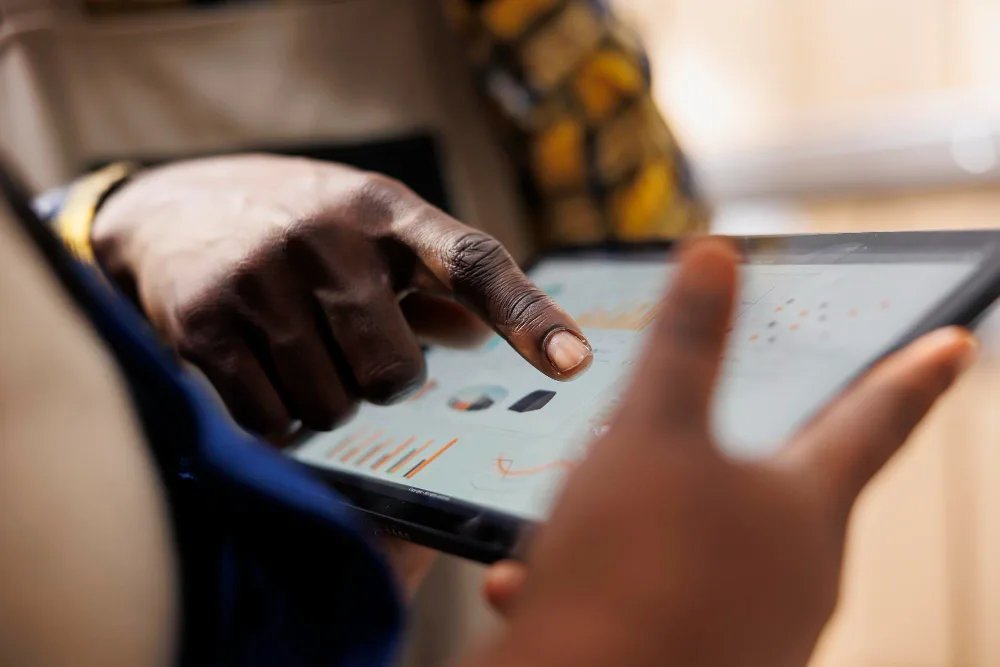 Local operations team collaborating in an African office