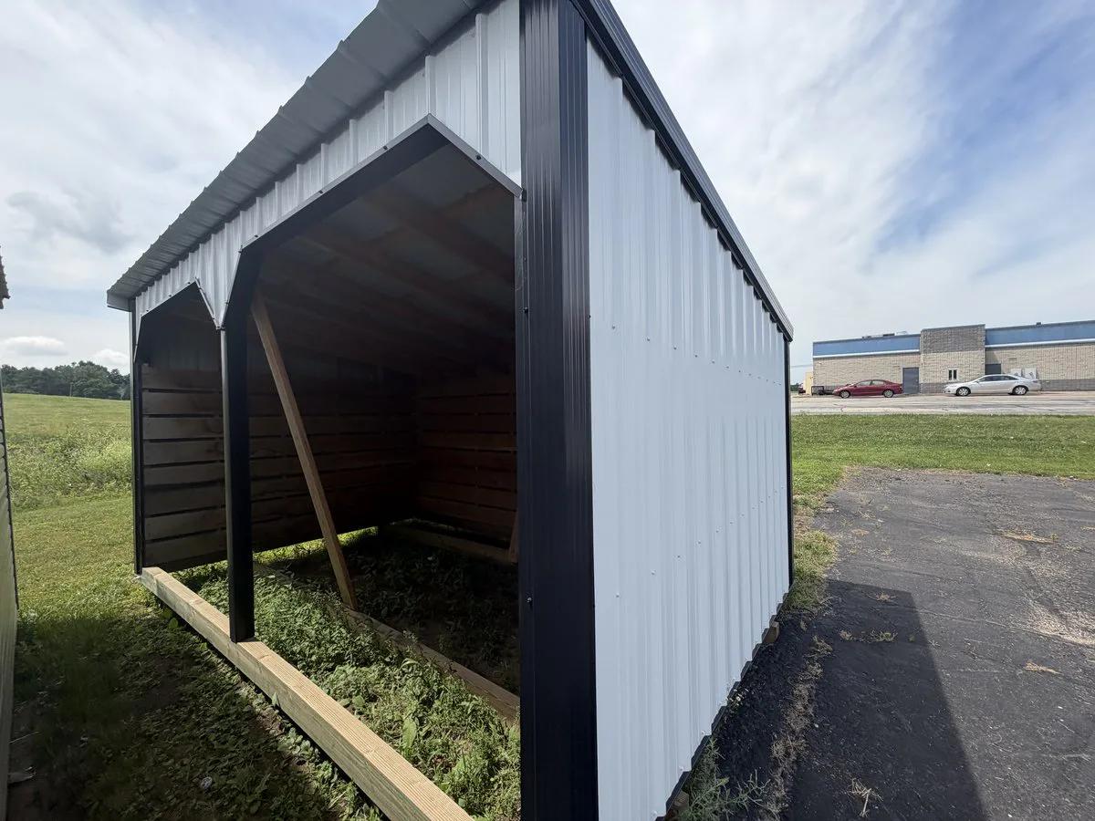 10×16 Horse Shelter at the Adrian location, front exterior view