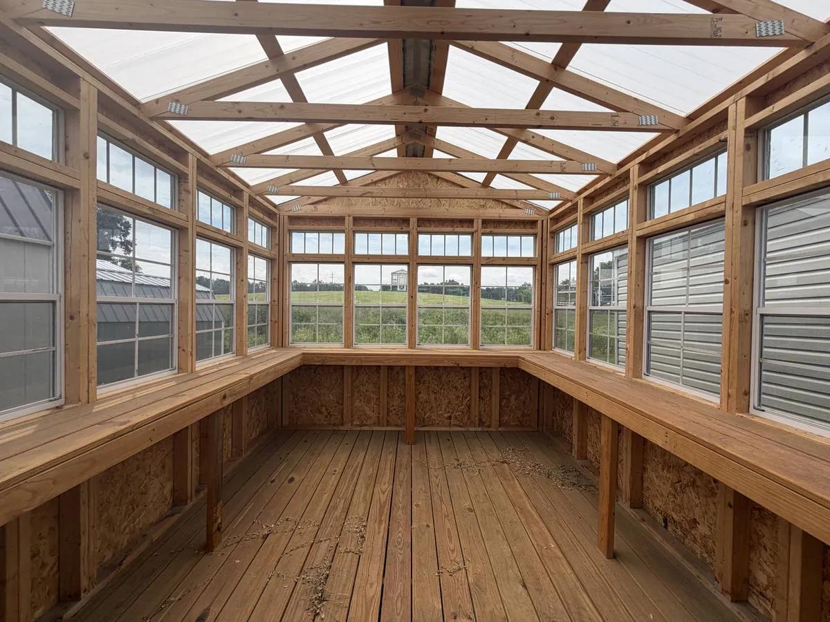 10×12 Garden Shed at the Adrian location, interior view