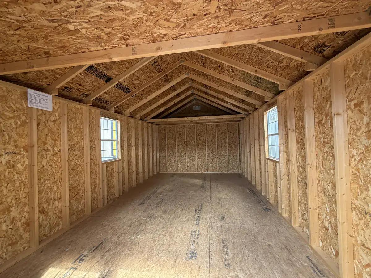 12×20 Utility Shed at the Adrian location, interior view