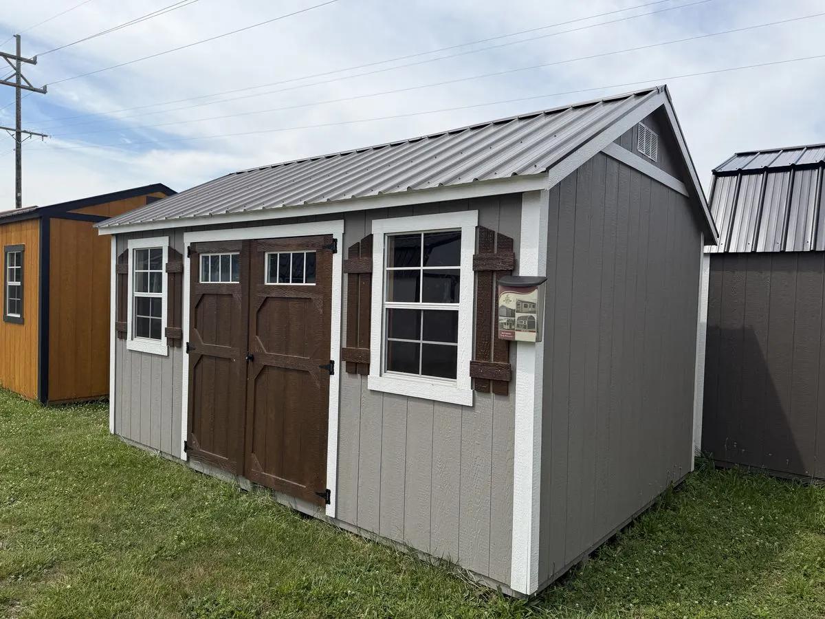 10×16 Deluxe Garden Shed at the Adrian location, front exterior view