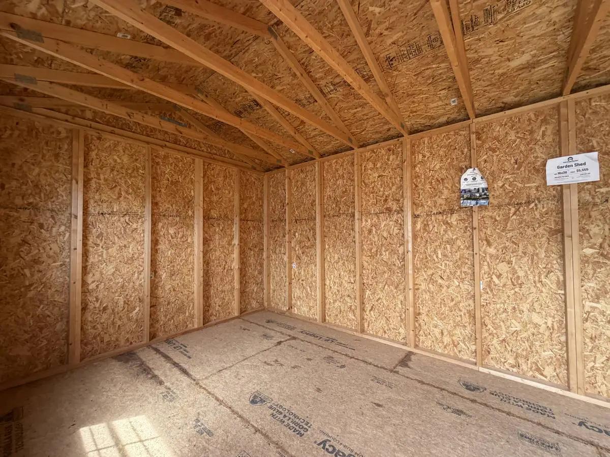 10×20 Garden Shed at the Adrian location, interior view