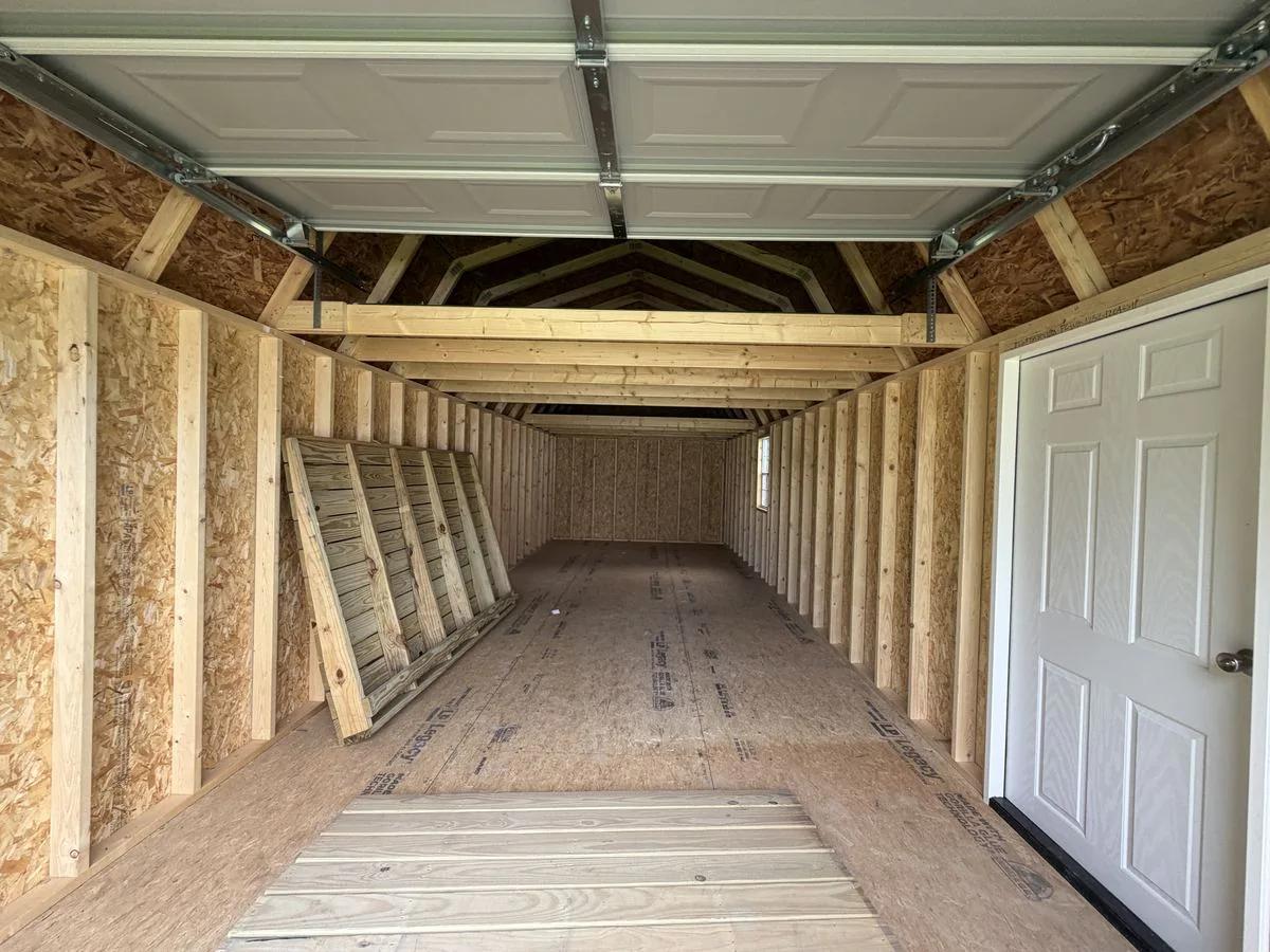 12×32 Lofted Garage at the Adrian location, interior view