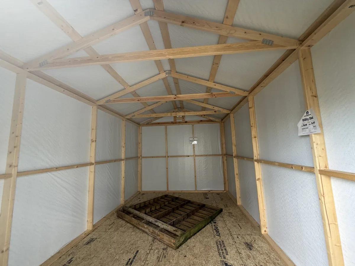 10×16 Utility Shed at the Adrian location, interior view