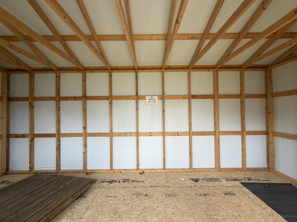 10×20 Garden Shed at the Adrian location, interior view