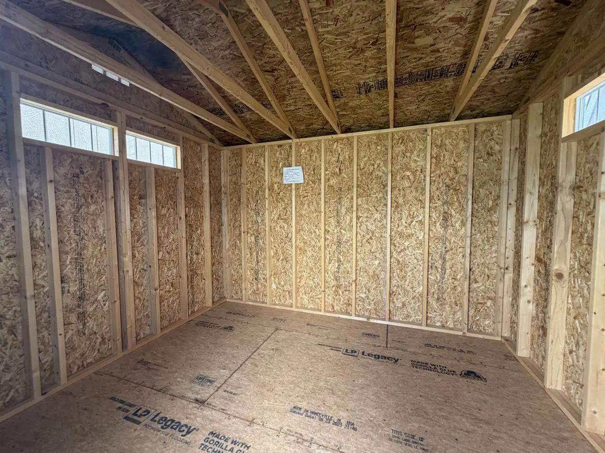 10×12 Garden Shed at the Adrian location, interior view